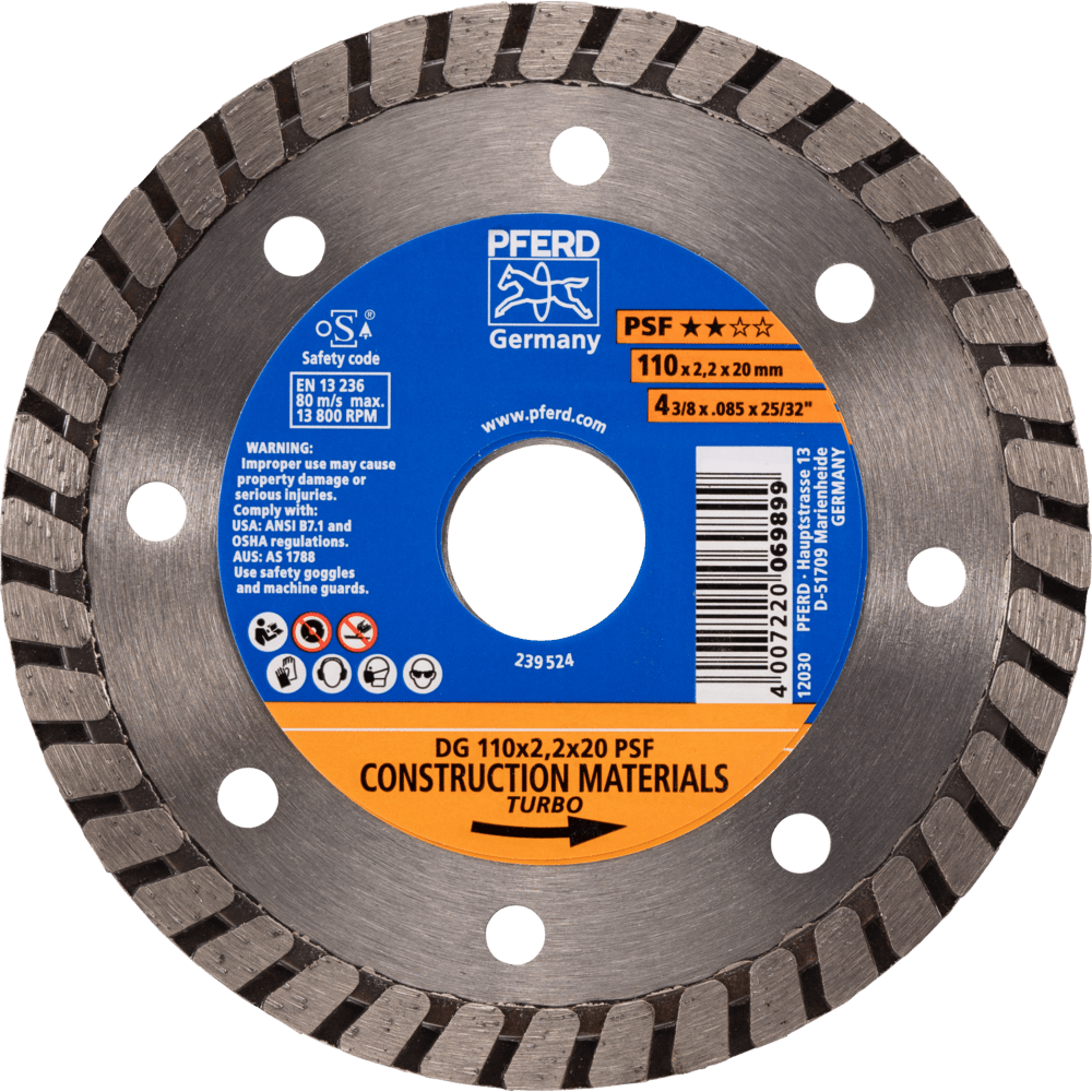 PFERD Diamantwerkzeuge für die Bauindustrie DG 110 x 2,2 x 20 PSF Produktbild img1 L