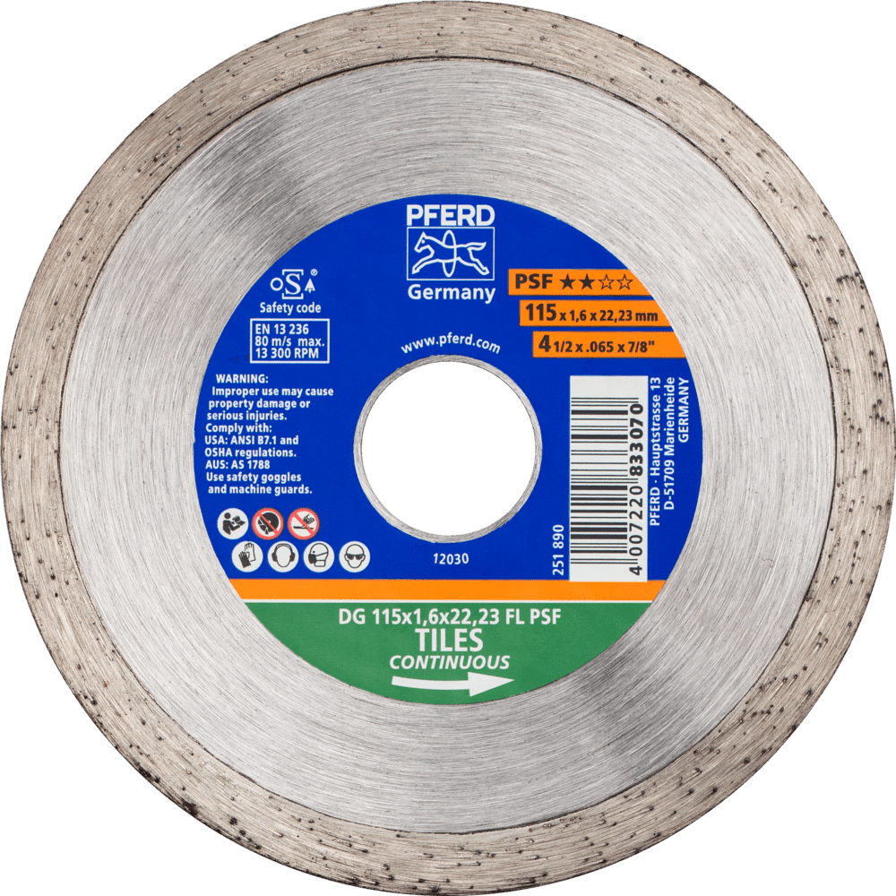 PFERD Diamantwerkzeuge für die Bauindustrie DG 115 x 1,6 x 22,23 FL PSF (ZA) Produktbild img1 L