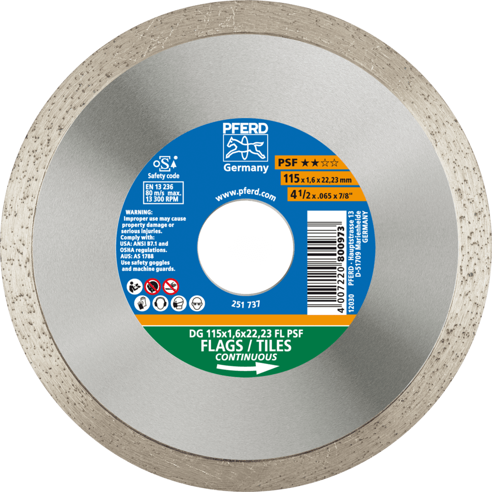 PFERD Diamantwerkzeuge für die Bauindustrie DG 115 x 1,6 x 22,23 FL PSF Produktbild img1 L