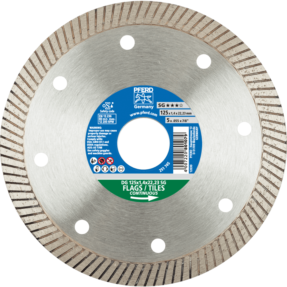 PFERD Diamantwerkzeuge für die Bauindustrie DG 125 x 1,4 x 22,23 FL SG Produktbild img1 L