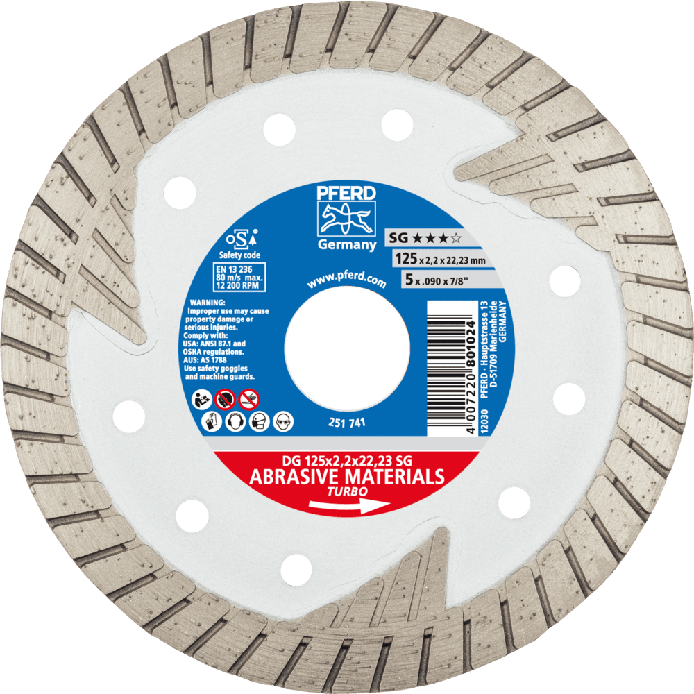 PFERD Diamantwerkzeuge für die Bauindustrie DG 125 x 2,2 x 22,23 SG Produktbild img1 L