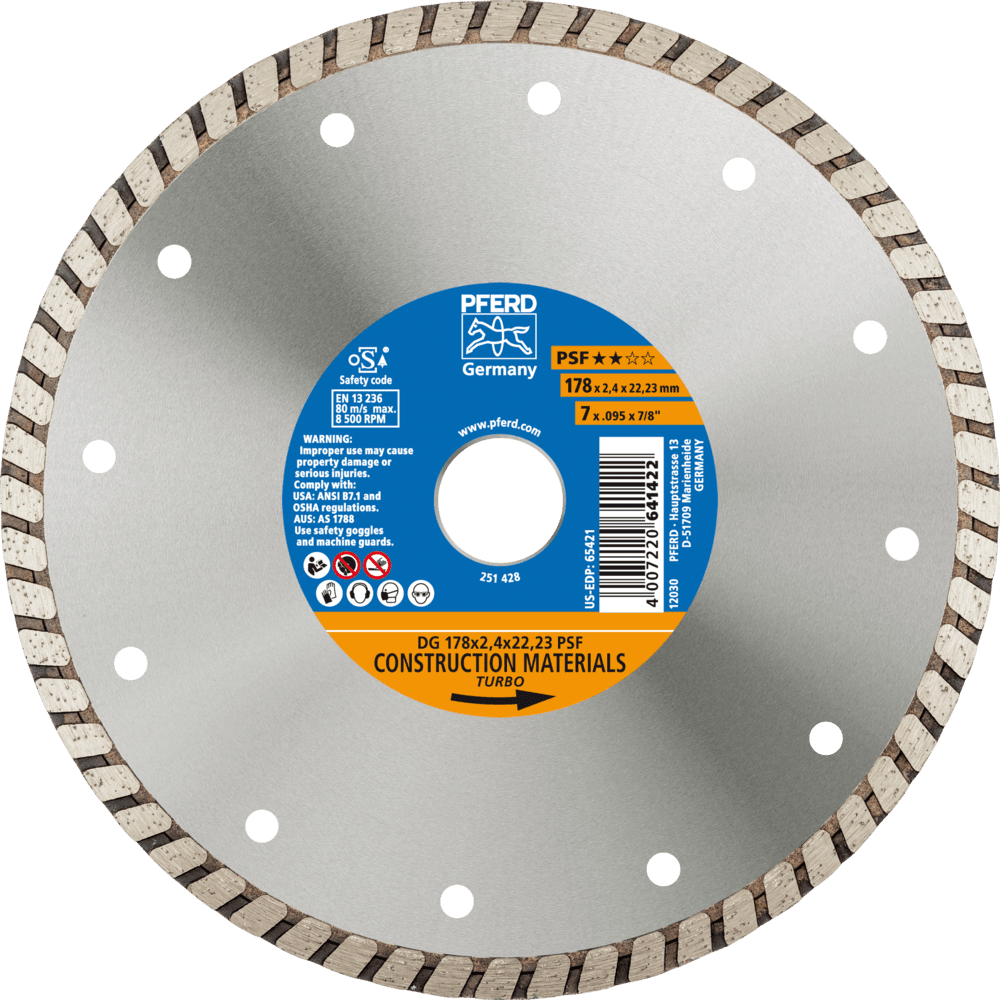 PFERD Diamantwerkzeuge für die Bauindustrie DG 178 x 2,4 x 22,23 PSF Produktbild img1 L
