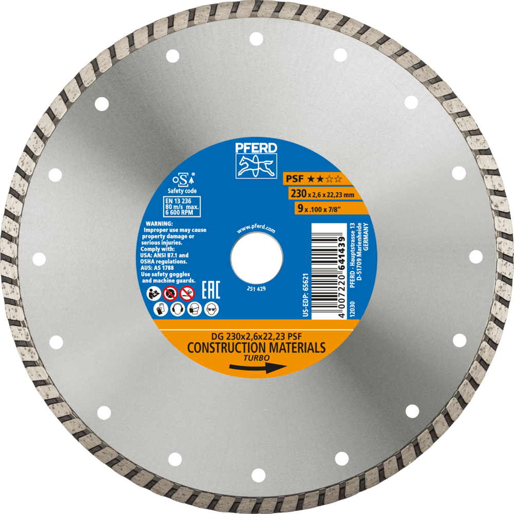 PFERD Diamantwerkzeuge für die Bauindustrie DG 230 x 2,6 x 22,23 PSF Produktbild img1 L