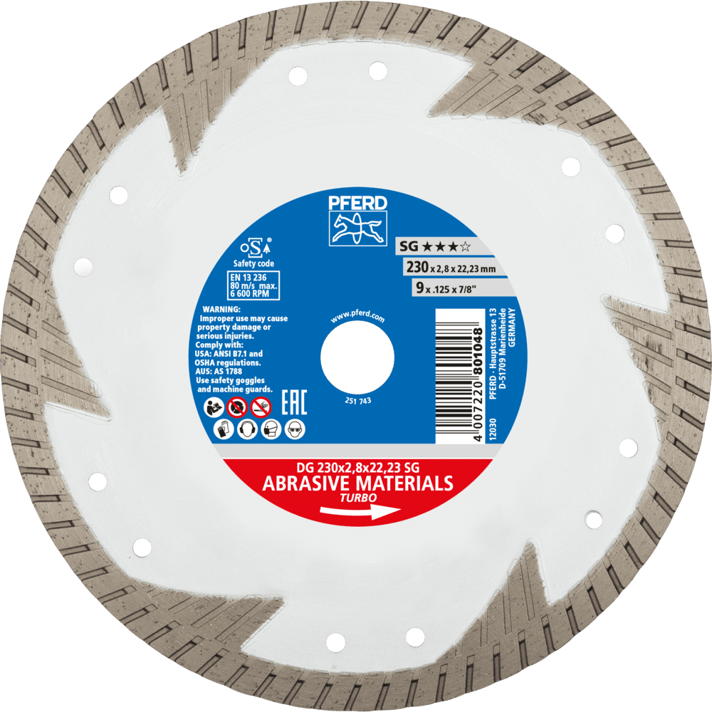 PFERD Diamantwerkzeuge für die Bauindustrie DG 230 x 2,8 x 22,23 SG Produktbild img1 L