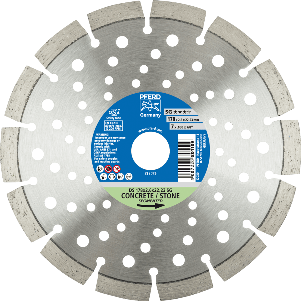 PFERD Diamantwerkzeuge für die Bauindustrie DS 178 x 2,6 x 22,23 SG Produktbild img1 L