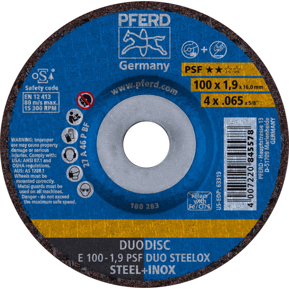 PFERD Trennscheiben E 100-1,9 PSF DUO STEELOX/16,0 Produktbild img1 L