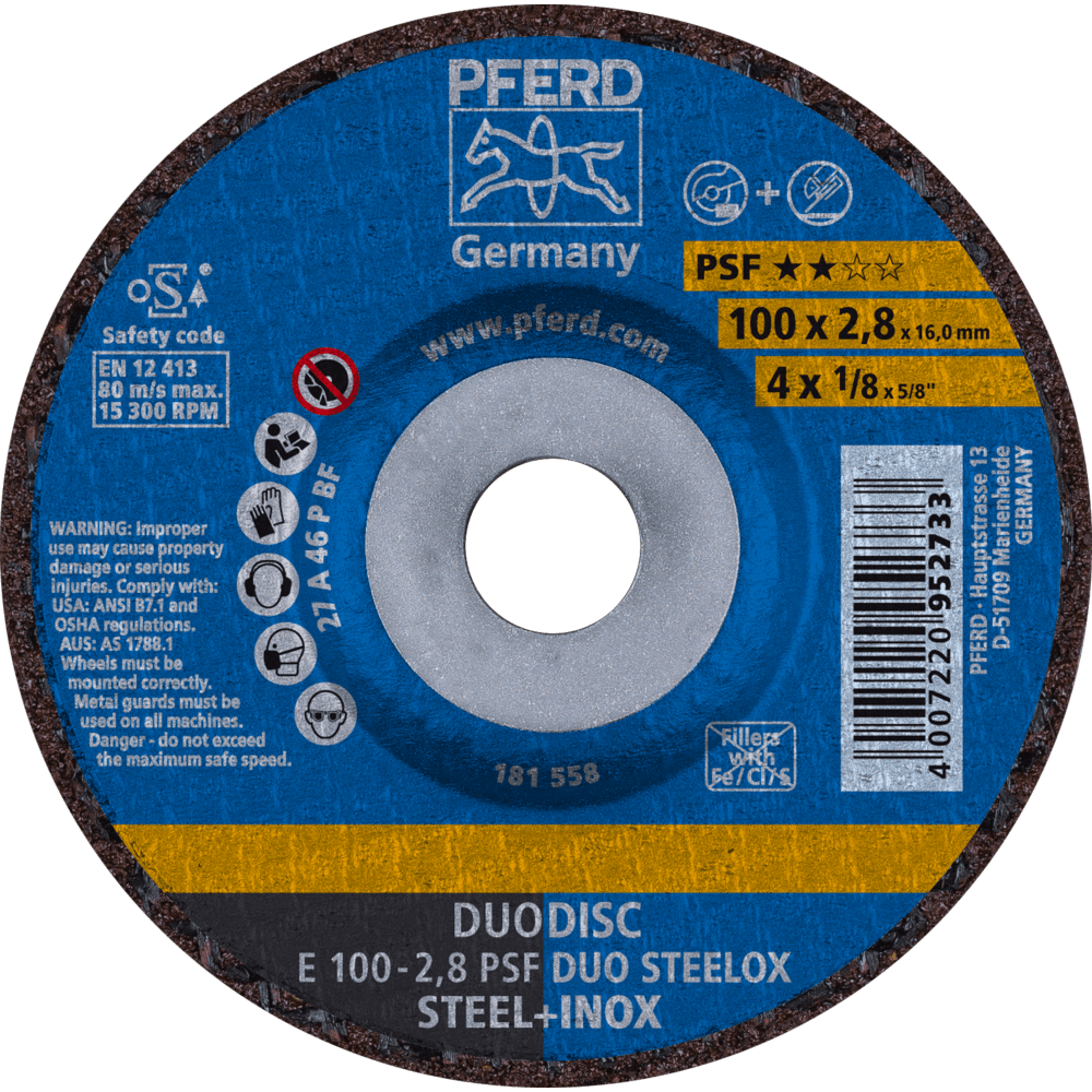 PFERD Trennscheiben E 100-2,8 PSF DUO STEELOX/16,0 Produktbild img1 L