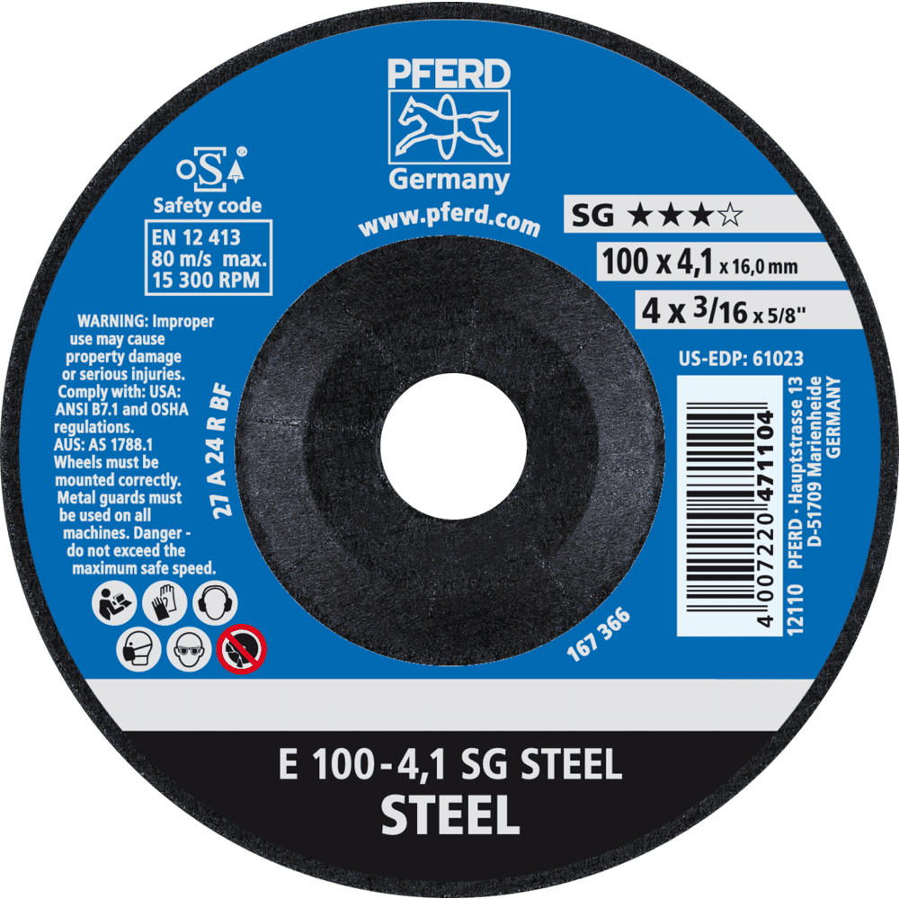 PFERD Schruppscheiben E 100-4,1 SG STEEL/16,0 Produktbild img1 L