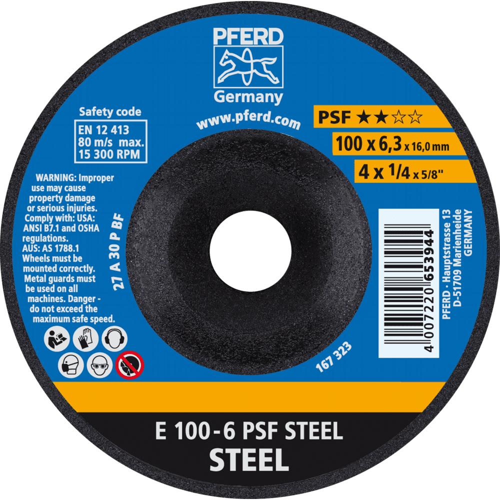 PFERD Schruppscheiben E 100-6 PSF STEEL/16,0 Produktbild img1 L