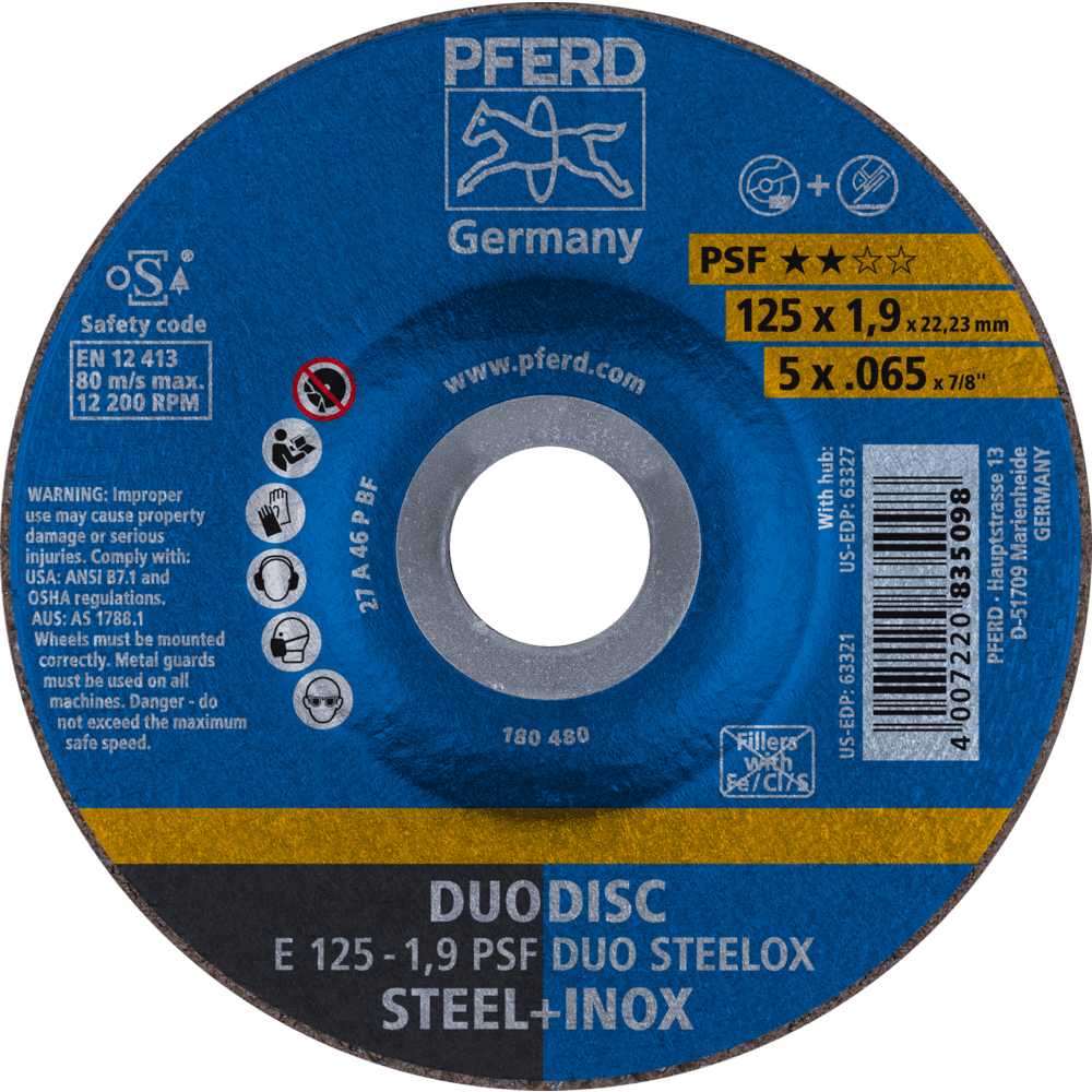 PFERD Trennscheiben E 125-1,9 PSF DUO STEELOX Produktbild img1 L