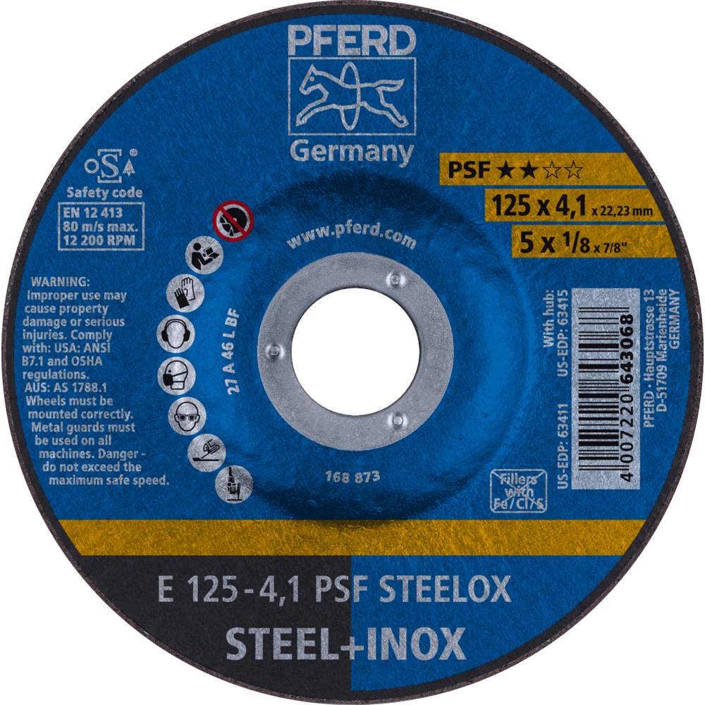 PFERD Schruppscheiben E 125-4,1 PSF STEELOX Produktbild img1 L