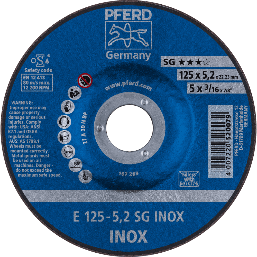 PFERD Schruppscheiben E 125-5,2 SG INOX Produktbild img1 L
