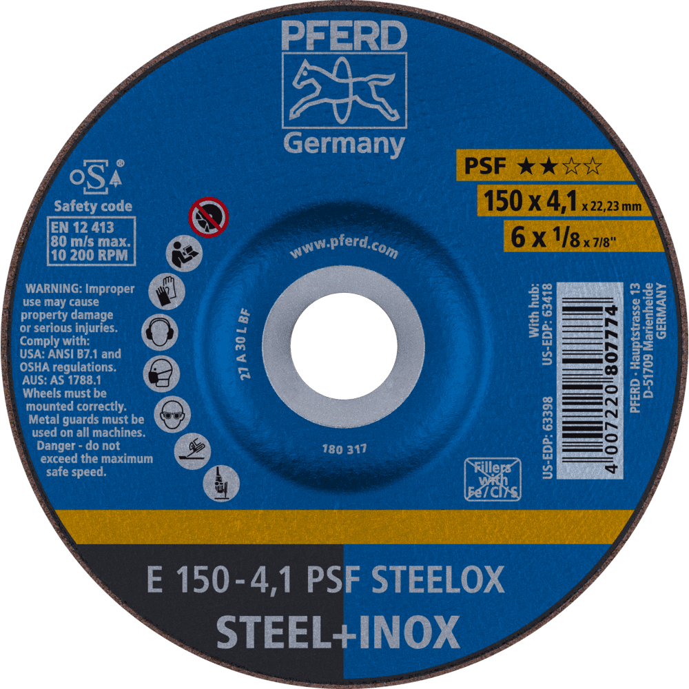 PFERD Schruppscheiben E 150-4,1 PSF STEELOX Produktbild img1 L