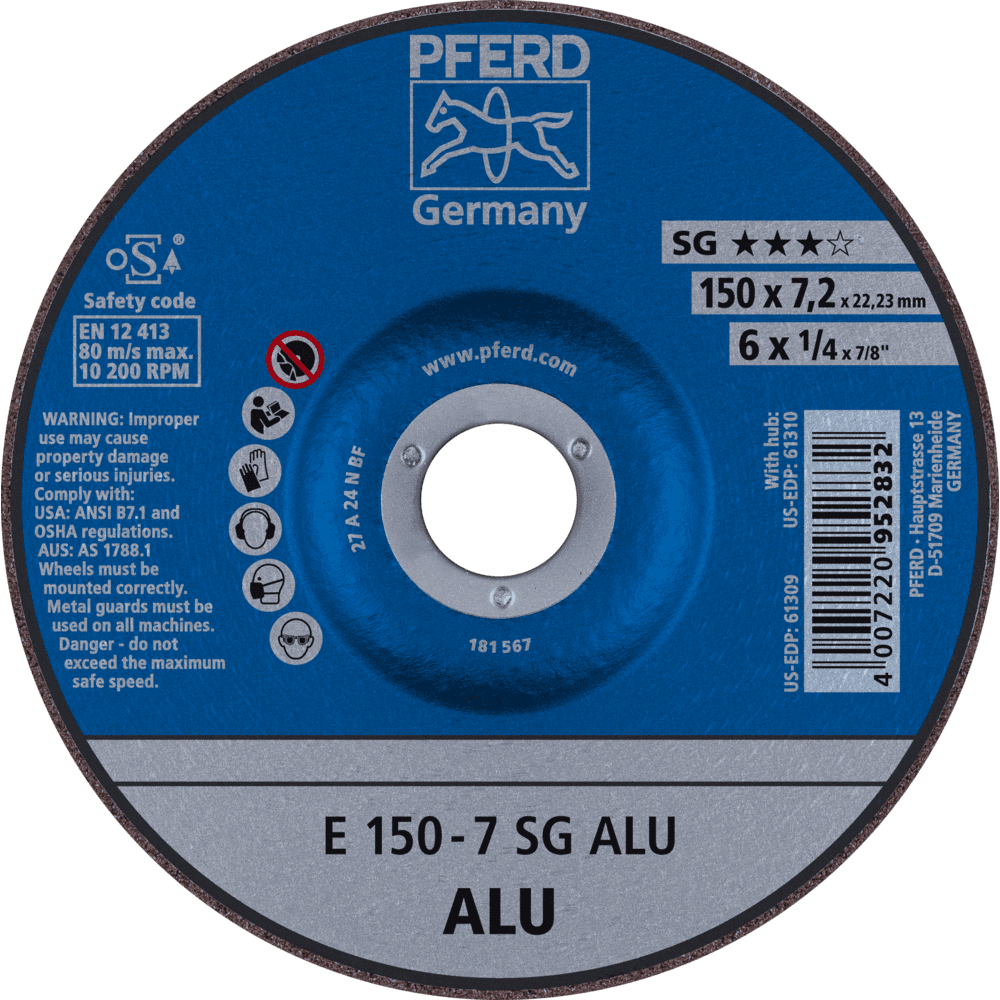 PFERD Schruppscheiben E 150-7 SG ALU Produktbild img1 L