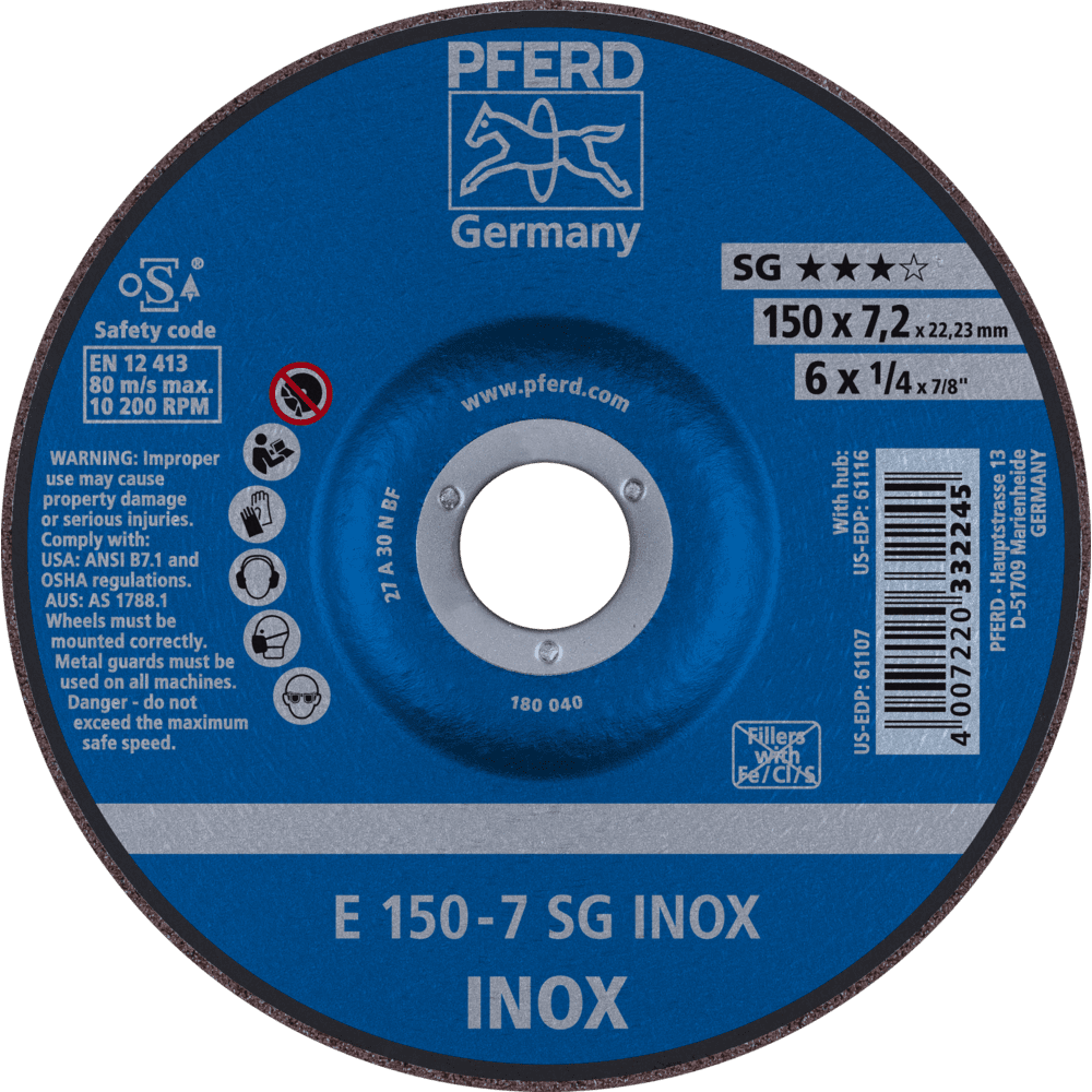 PFERD Schruppscheiben E 150-7 SG INOX Produktbild img1 L