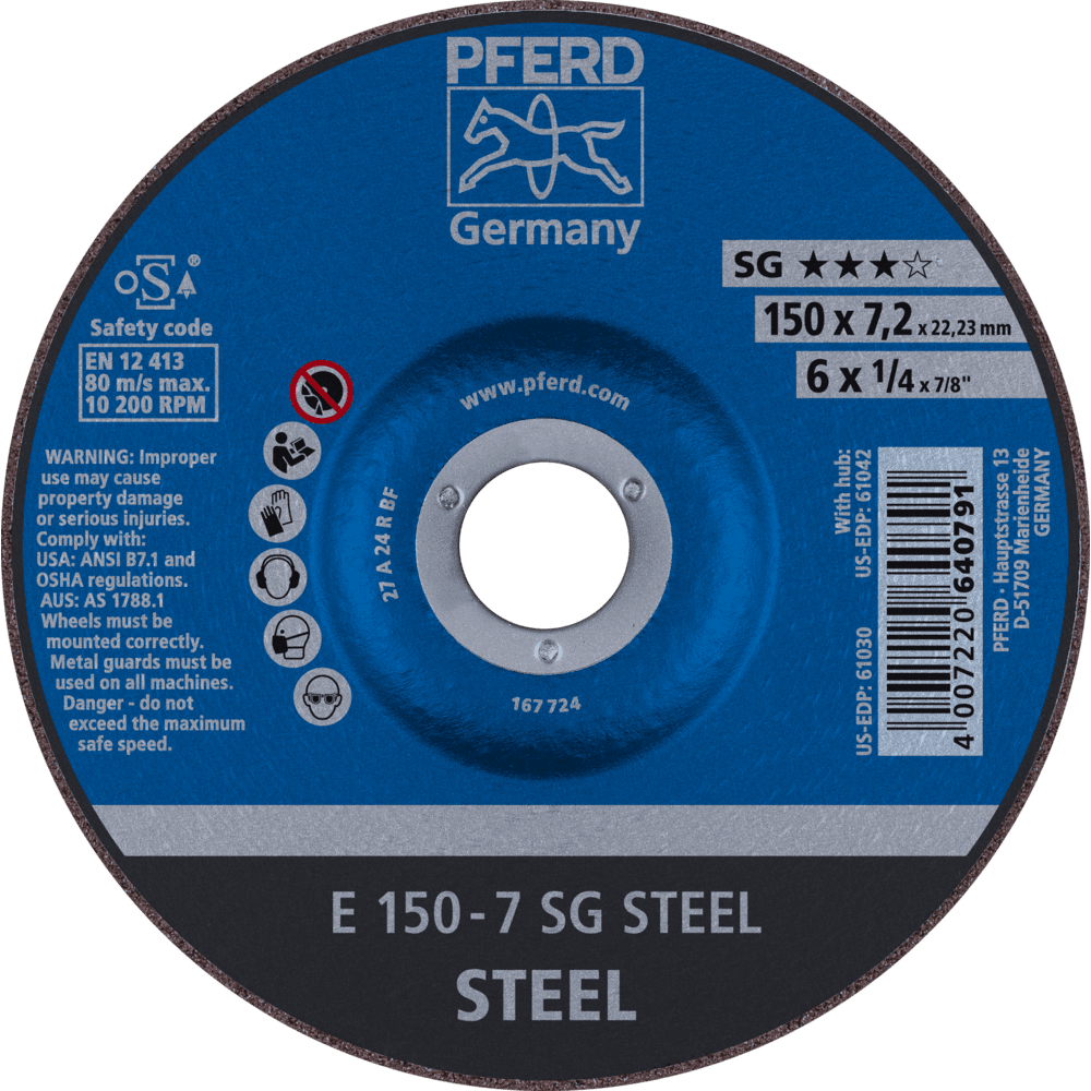 PFERD Schruppscheiben E 150-7 SG STEEL Produktbild img1 L