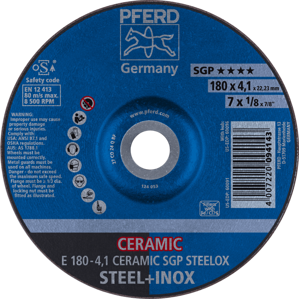 PFERD Schruppscheiben E 180-4,1 CERAMIC SGP STEELOX Produktbild img1 L
