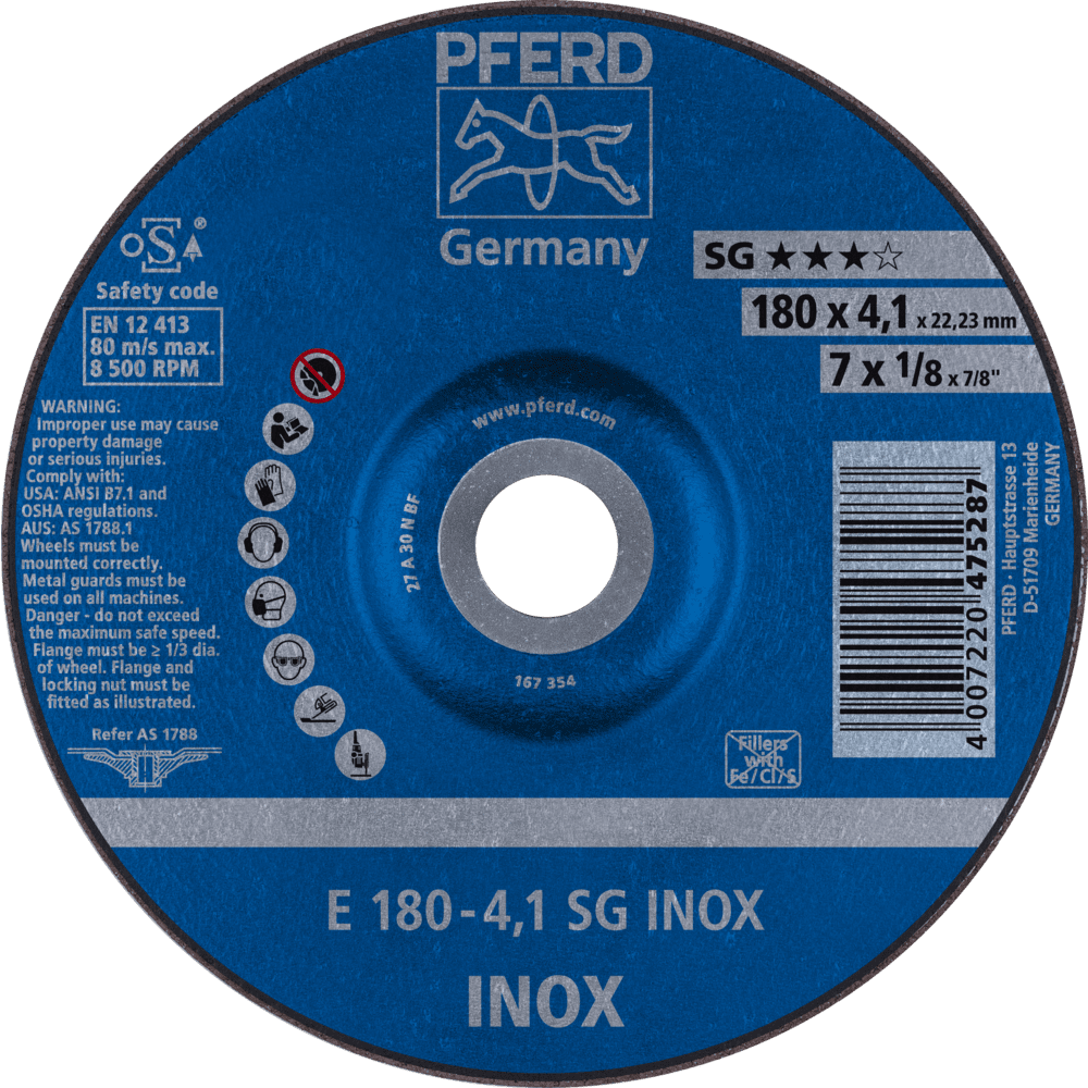 PFERD Schruppscheiben E 180-4,1 SG INOX Produktbild img1 L