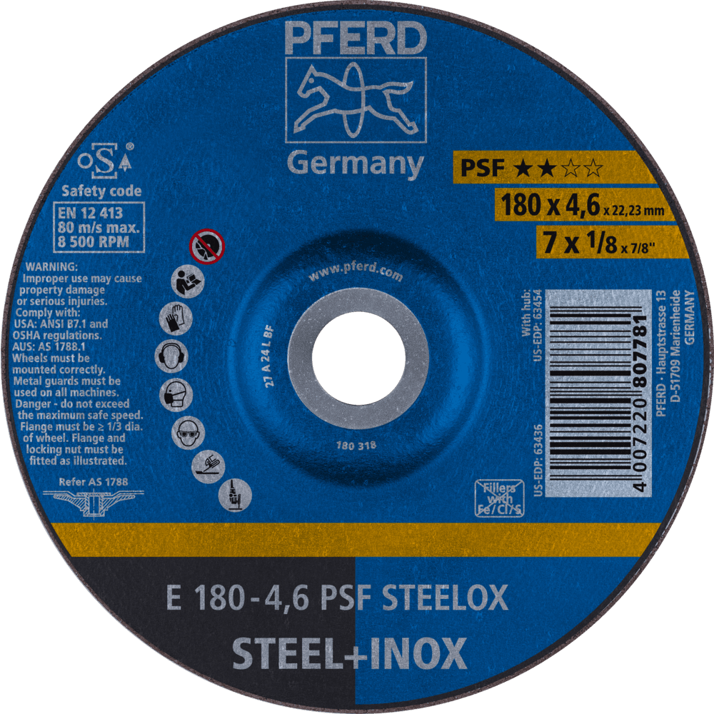 PFERD Schruppscheiben E 180-4,6 PSF STEELOX Produktbild img1 L
