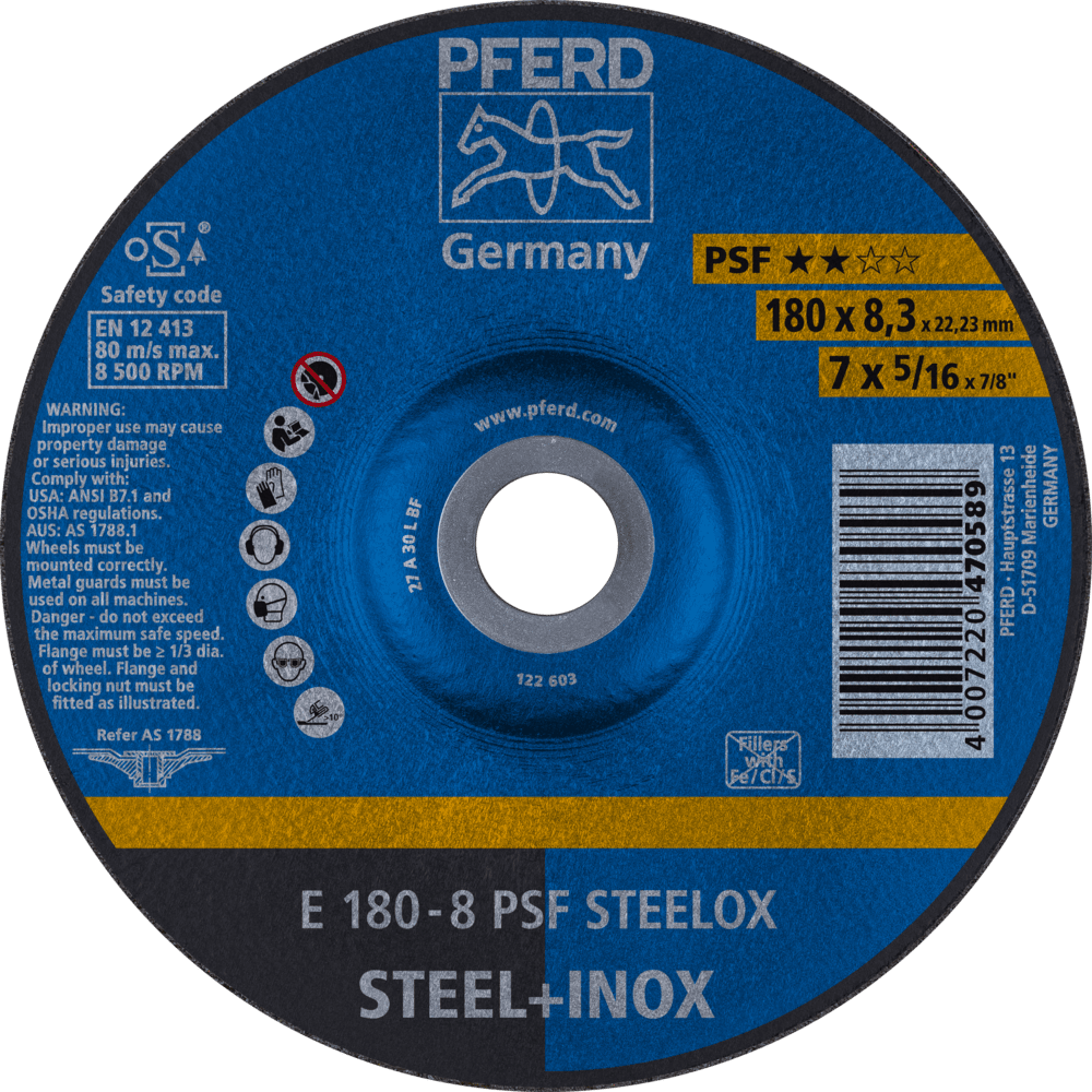 PFERD Schruppscheiben E 180-8 PSF STEELOX Produktbild img1 L