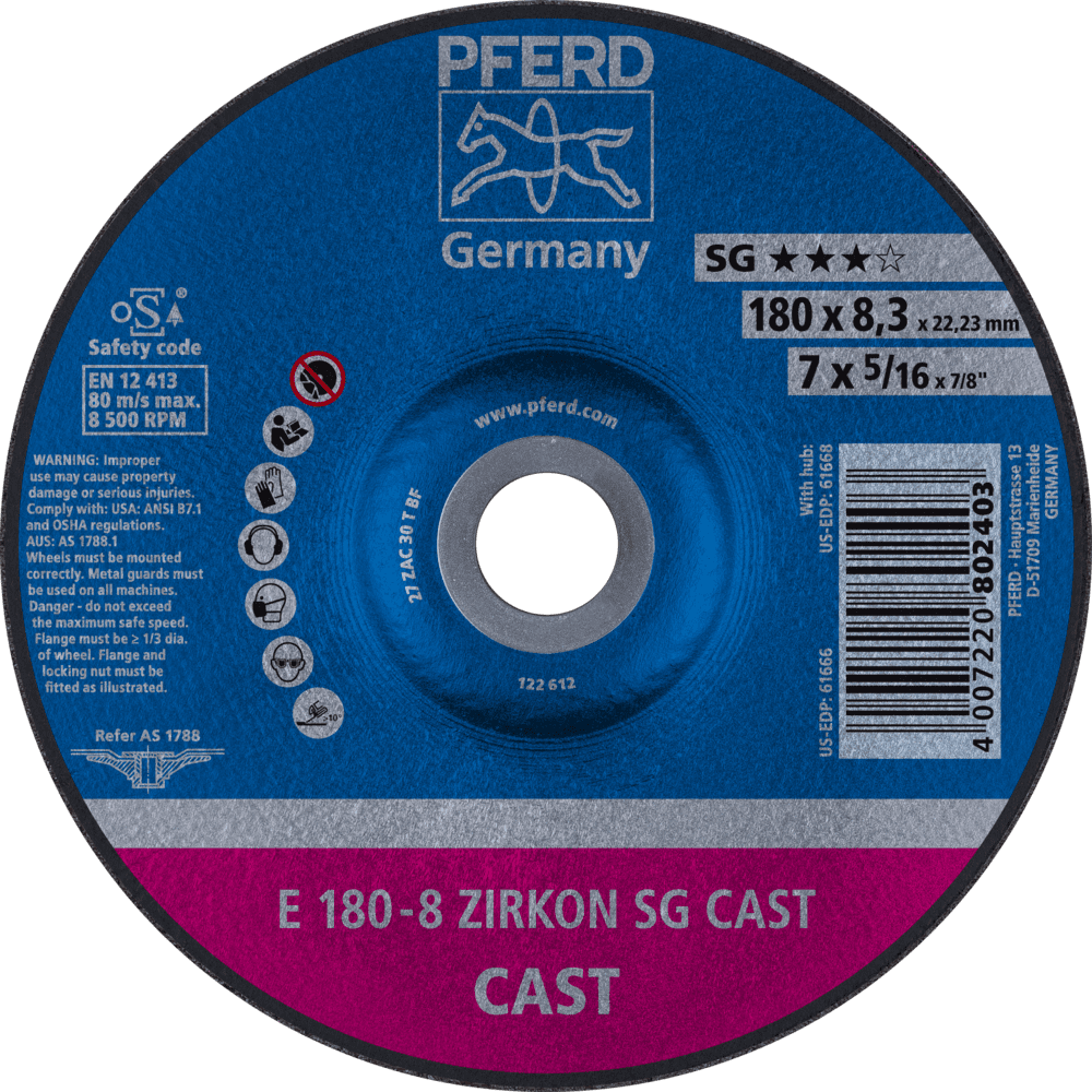 PFERD Schruppscheiben E 180-8 ZIRKON SG CAST Produktbild img1 L