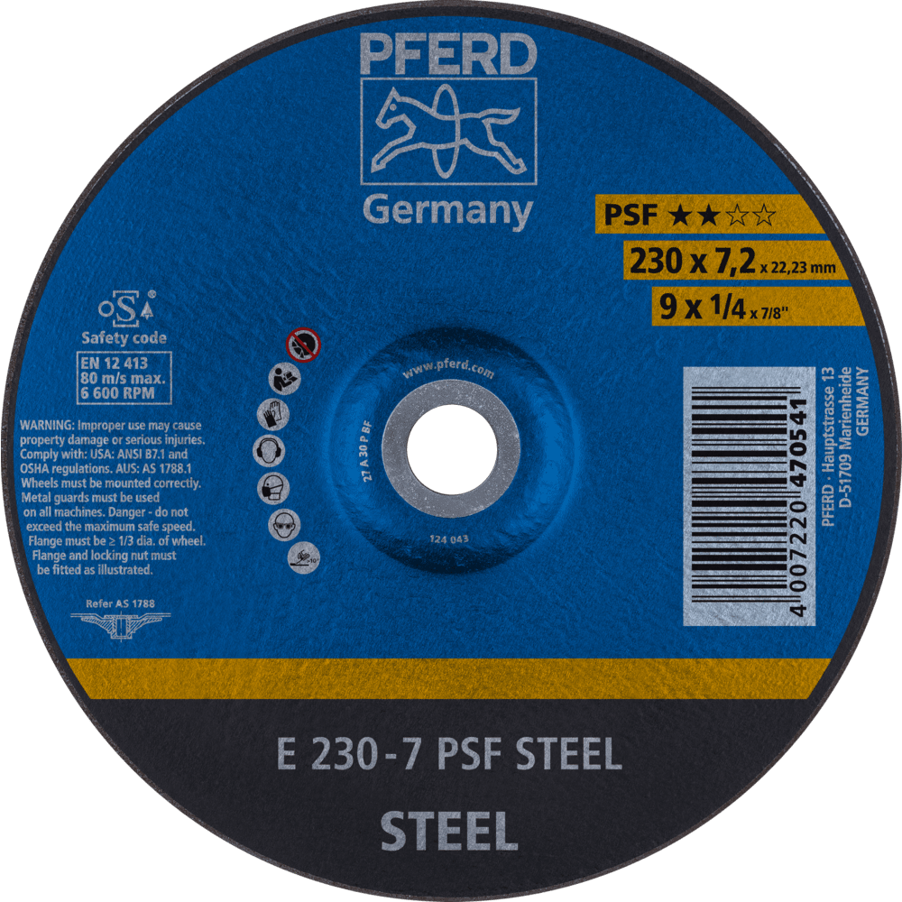 PFERD Schruppscheiben E 230-7 PSF STEEL Produktbild img1 L