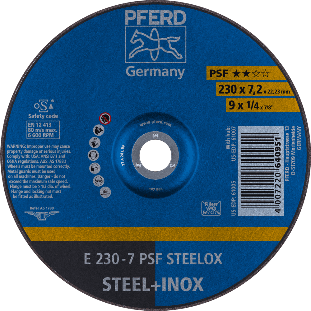 PFERD Schruppscheiben E 230-7 PSF STEELOX Produktbild img1 L
