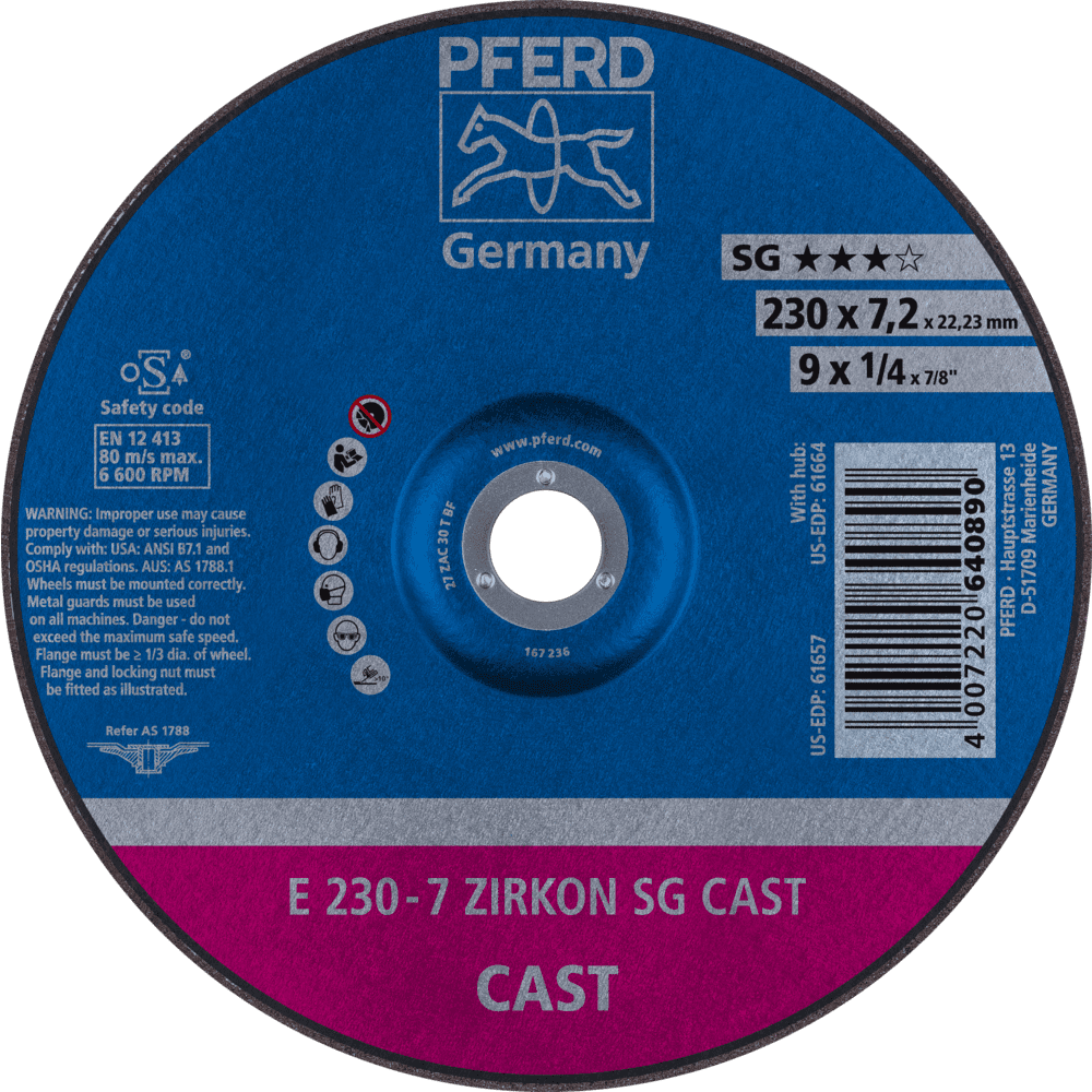 PFERD Schruppscheiben E 230-7 ZIRKON SG CAST Produktbild img1 L