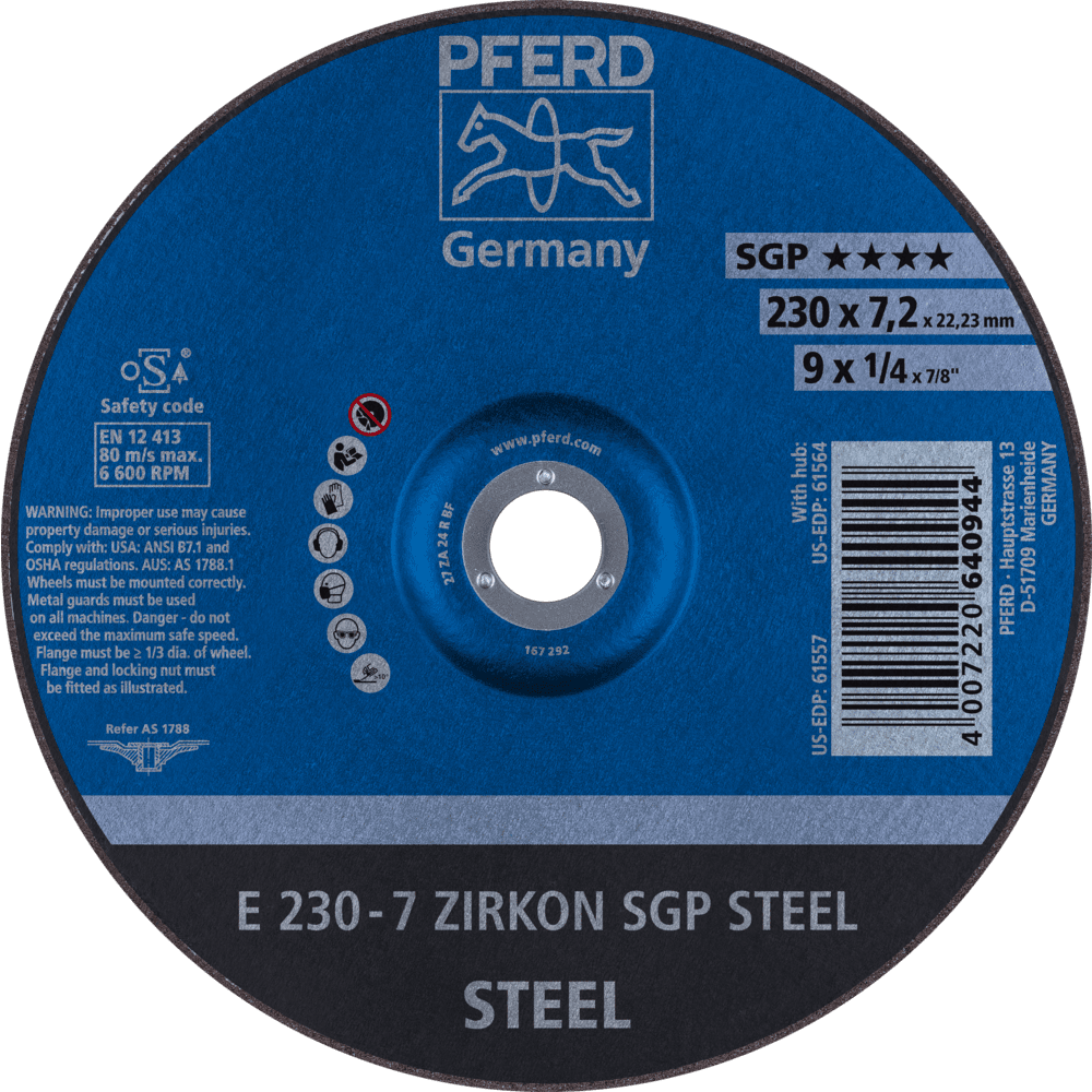 PFERD Schruppscheiben E 230-7 ZIRKON SGP STEEL Produktbild img1 L