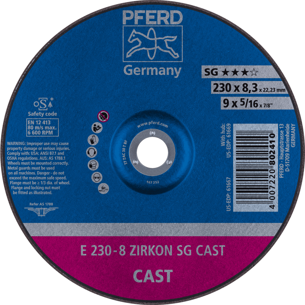 PFERD Schruppscheiben E 230-8 ZIRKON SG CAST Produktbild img1 L