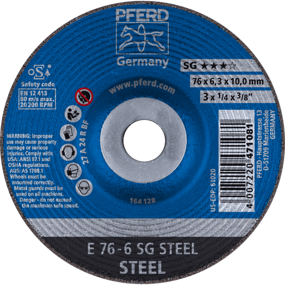 PFERD Schruppscheiben E 76-6 SG STEEL/10,0 Produktbild img1 L