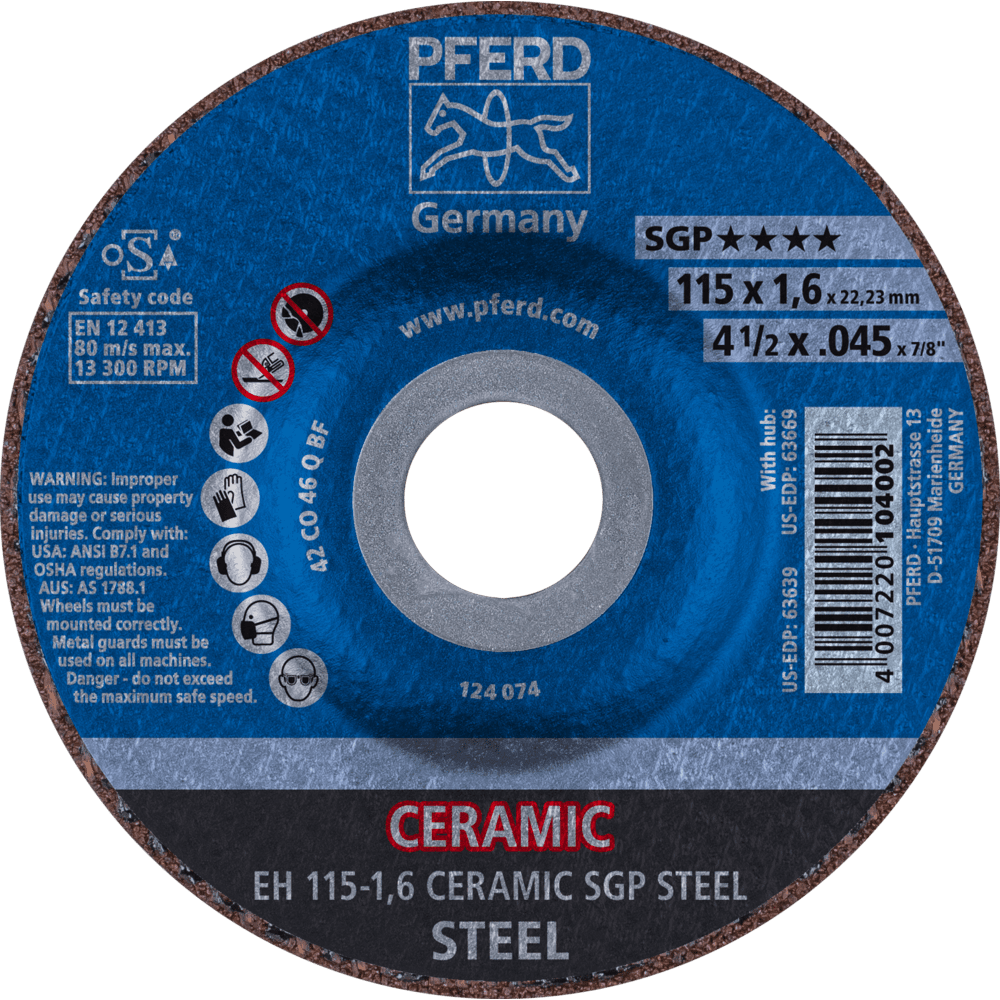 PFERD Trennscheiben EH 115-1,6 CERAMIC SGP STEEL Produktbild img1 L