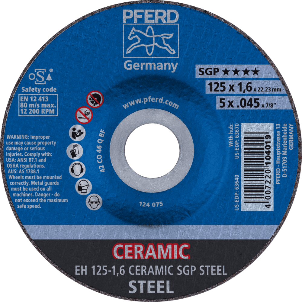PFERD Trennscheiben EH 125-1,6 CERAMIC SGP STEEL Produktbild img1 L