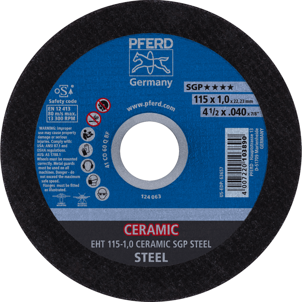 PFERD Trennscheiben EHT 115-1,0 CERAMIC SGP STEEL Produktbild img1 L