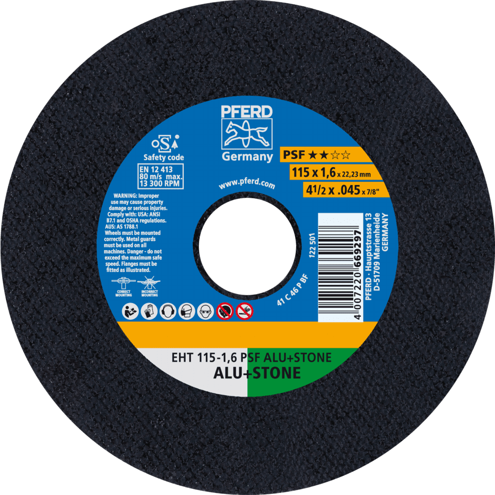 PFERD Trennscheiben EHT 115-1,6 PSF ALU+STONE Produktbild img1 L