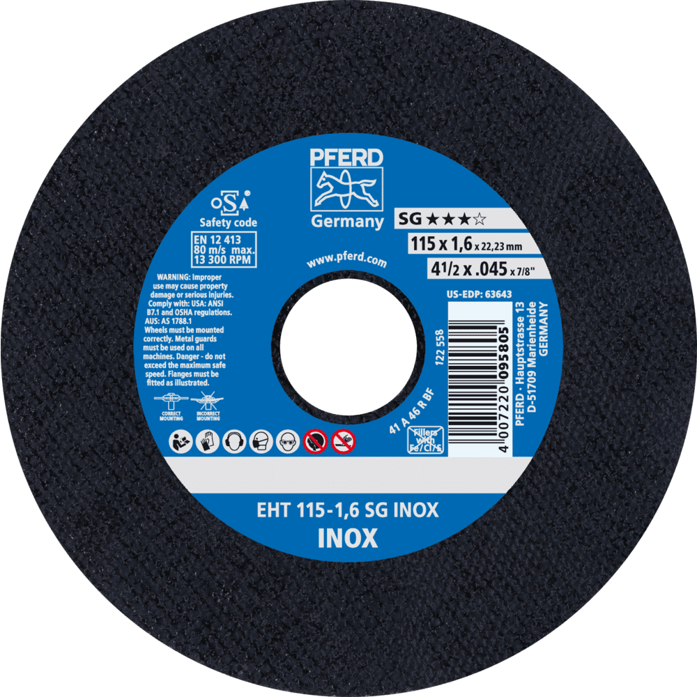 PFERD Trennscheiben EHT 115-1,6 SG INOX Produktbild img1 L