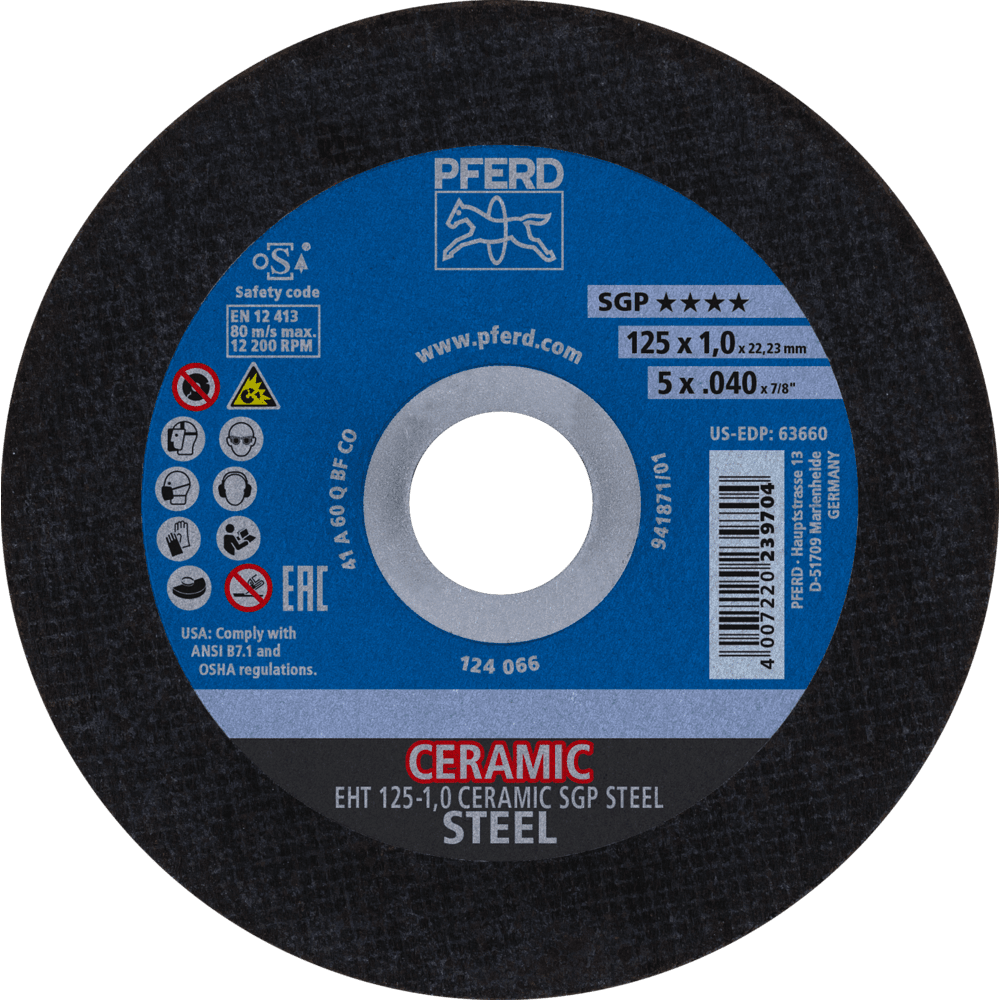 PFERD Trennscheiben EHT 125-1,0 CERAMIC SGP STEEL Produktbild img1 L