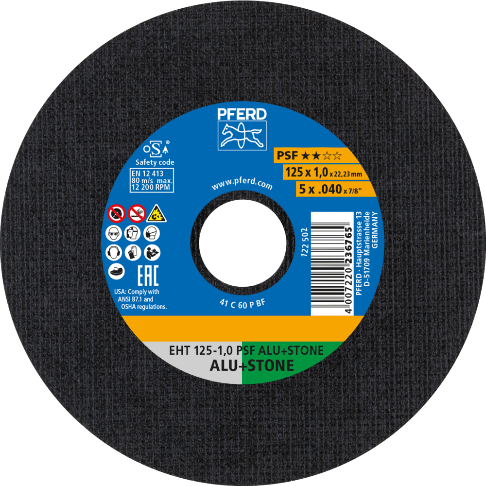PFERD Trennscheiben EHT 125-1,0 PSF ALU+STONE Produktbild img1 L