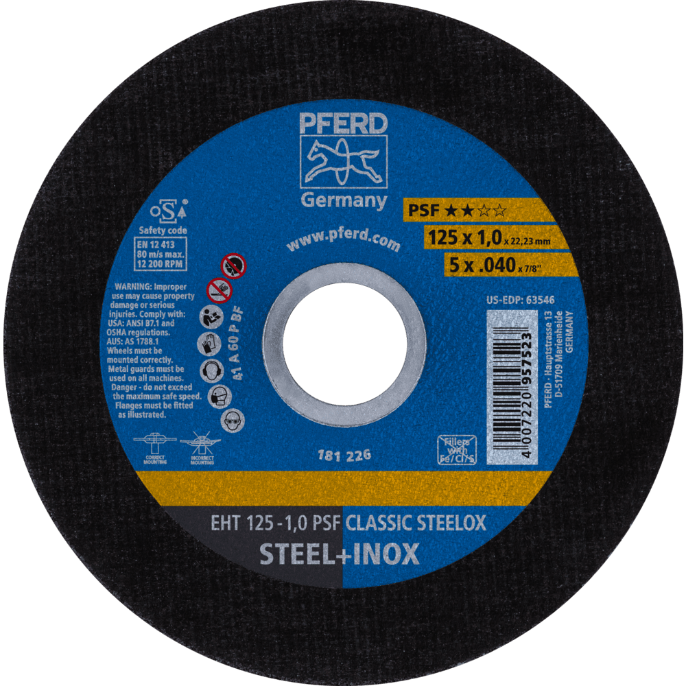 PFERD Trennscheiben EHT 125-1,0 PSF CLASSIC STEELOX Produktbild img1 L