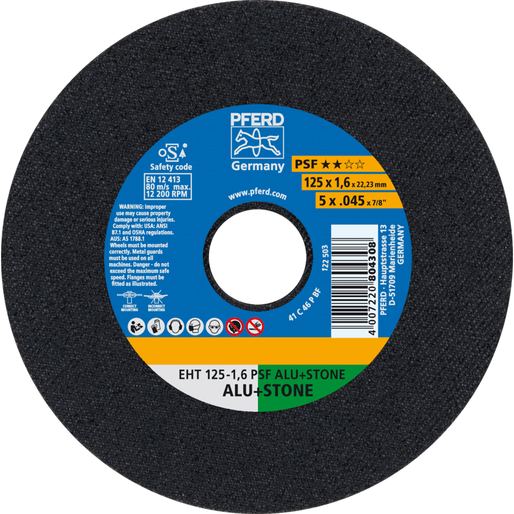 PFERD Trennscheiben EHT 125-1,6 PSF ALU+STONE Produktbild img1 L
