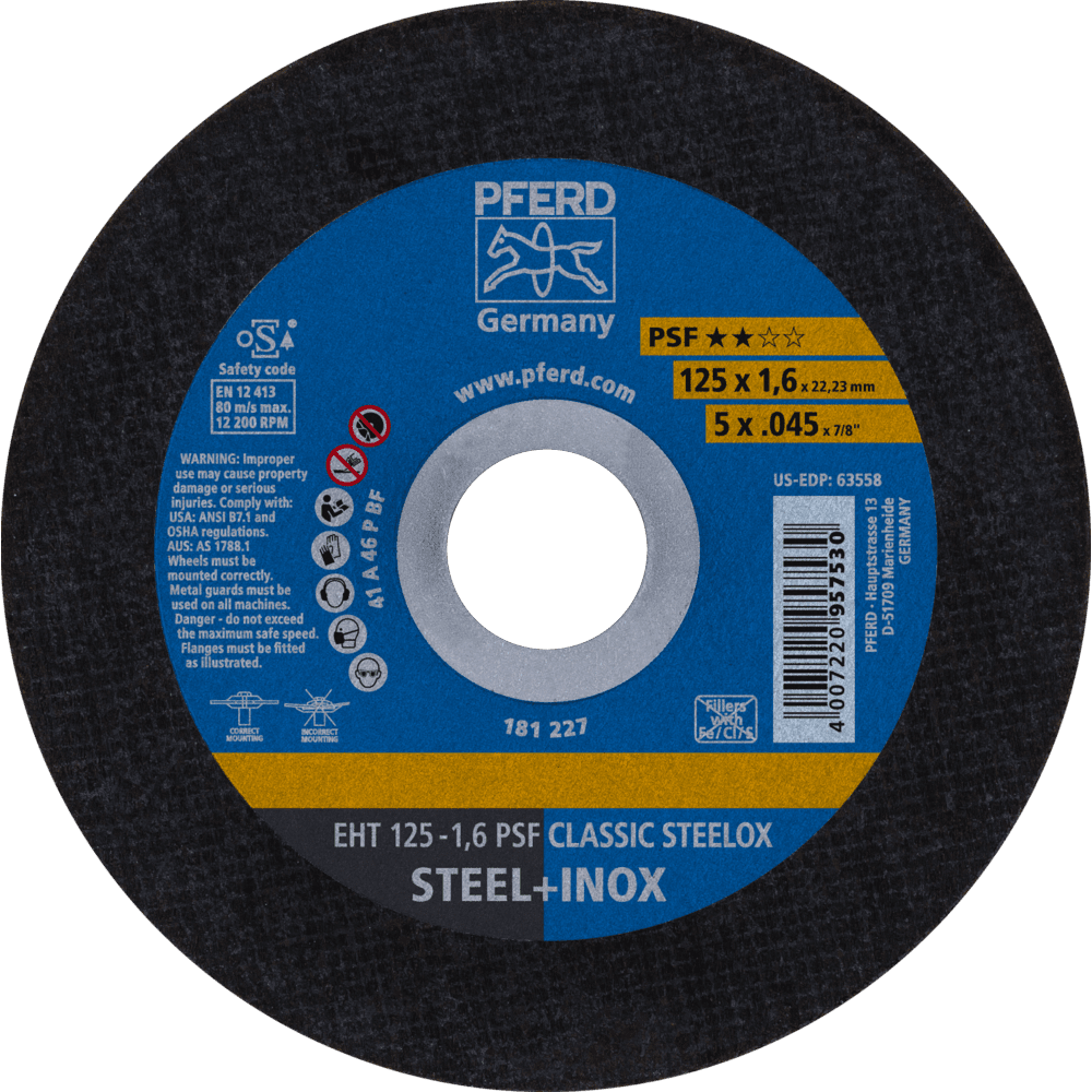 PFERD Trennscheiben EHT 125-1,6 PSF CLASSIC STEELOX Produktbild img1 L