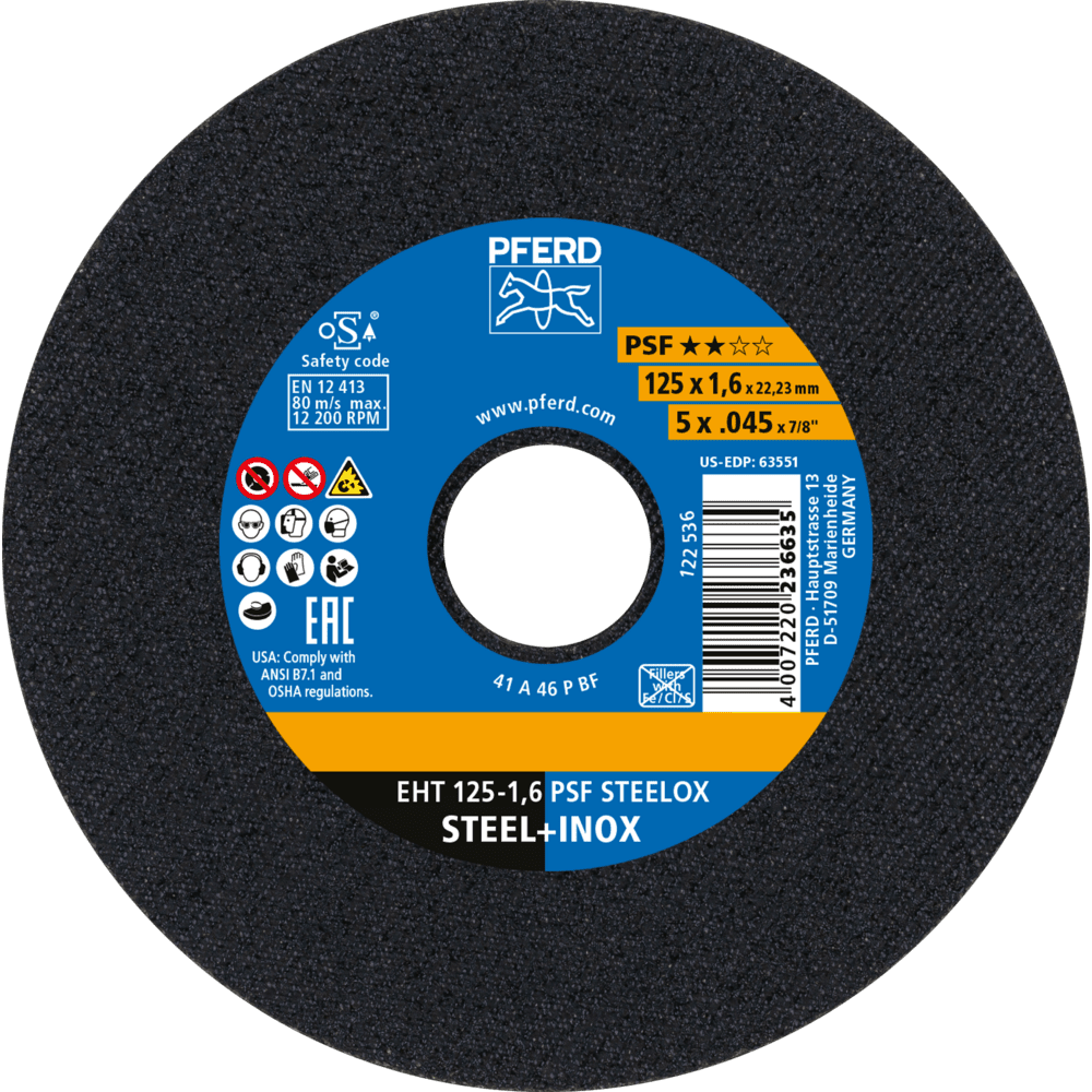 PFERD Trennscheiben EHT 125-1,6 PSF STEELOX (10) Produktbild img1 L