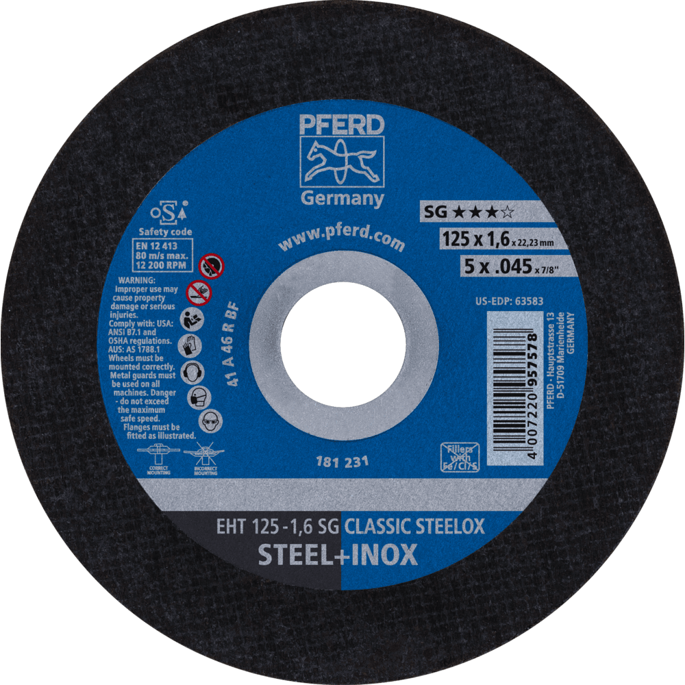 PFERD Trennscheiben EHT 125-1,6 SG CLASSIC STEELOX Produktbild img1 L