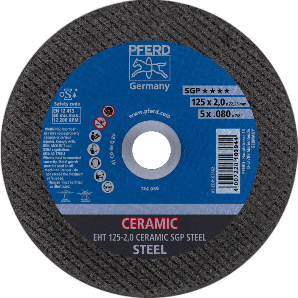 PFERD Trennscheiben EHT 125-2,0 CERAMIC SGP STEEL Produktbild img1 L