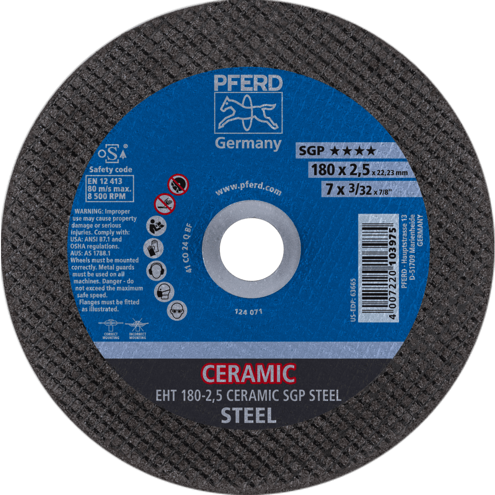 PFERD Trennscheiben EHT 180-2,5 CERAMIC SGP STEEL Produktbild img1 L