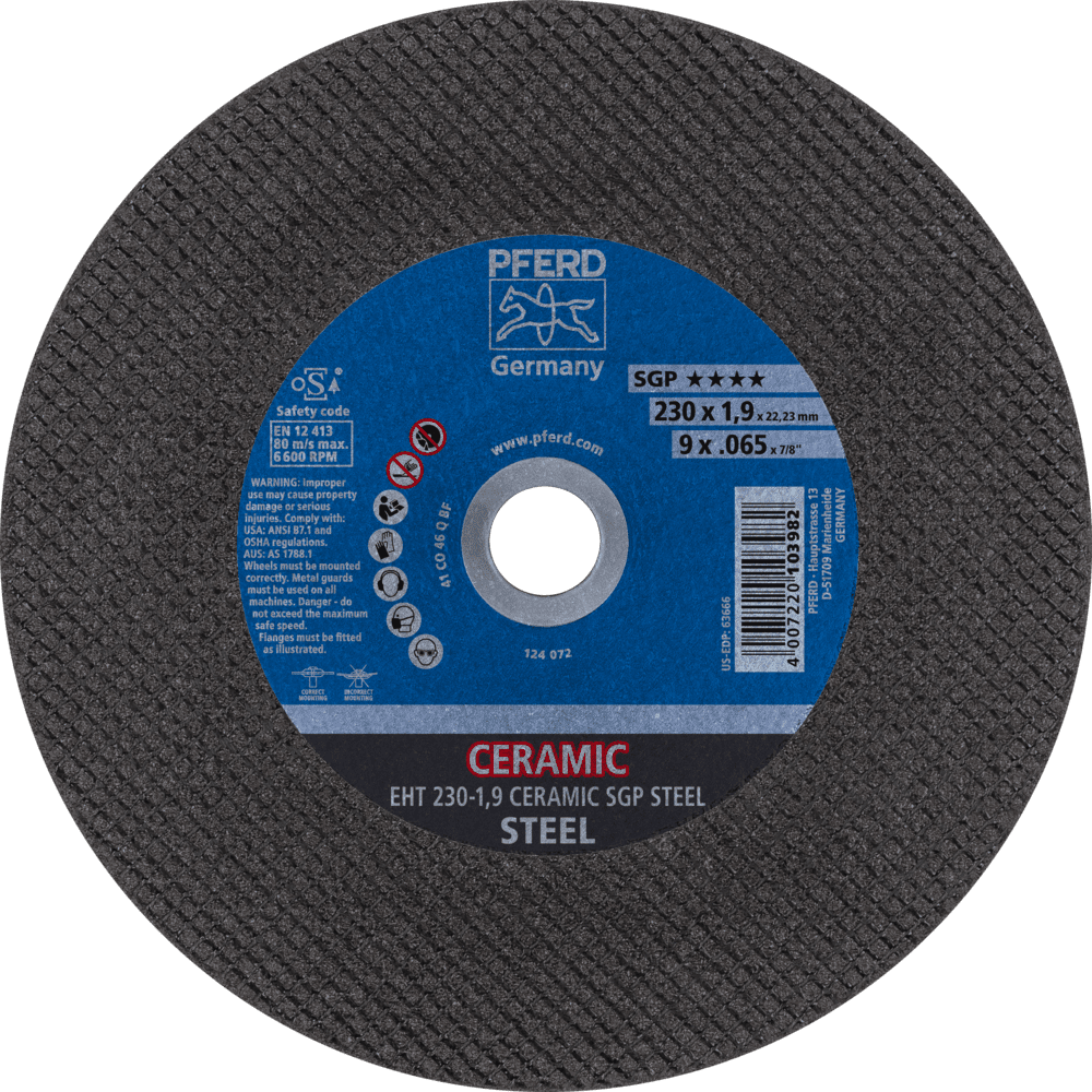 PFERD Trennscheiben EHT 230-1,9 CERAMIC SGP STEEL Produktbild img1 L