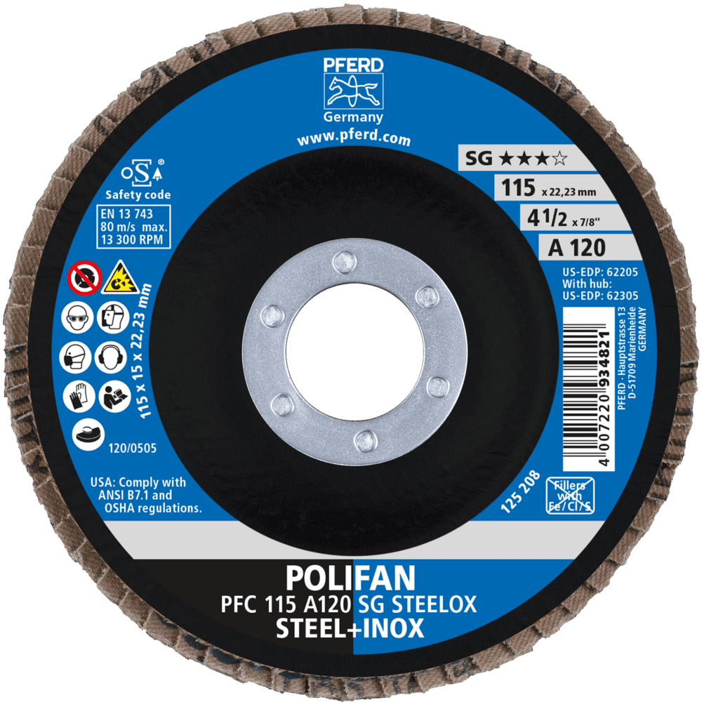 PFERD POLIFAN-Fächerscheiben PFC 115 A 120 PSF STEELOX Produktbild img2 L