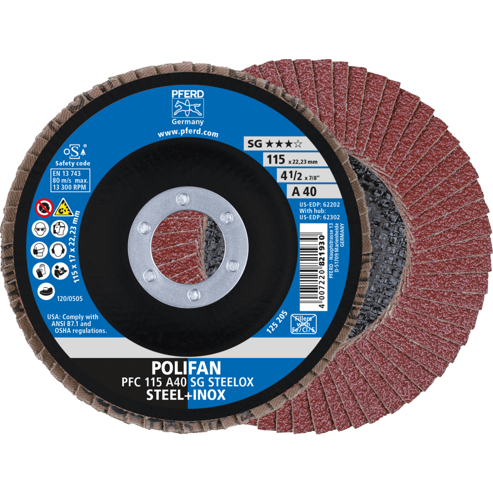 PFERD POLIFAN-Fächerscheiben PFC 115 A 40 PSF STEELOX Produktbild img1 L