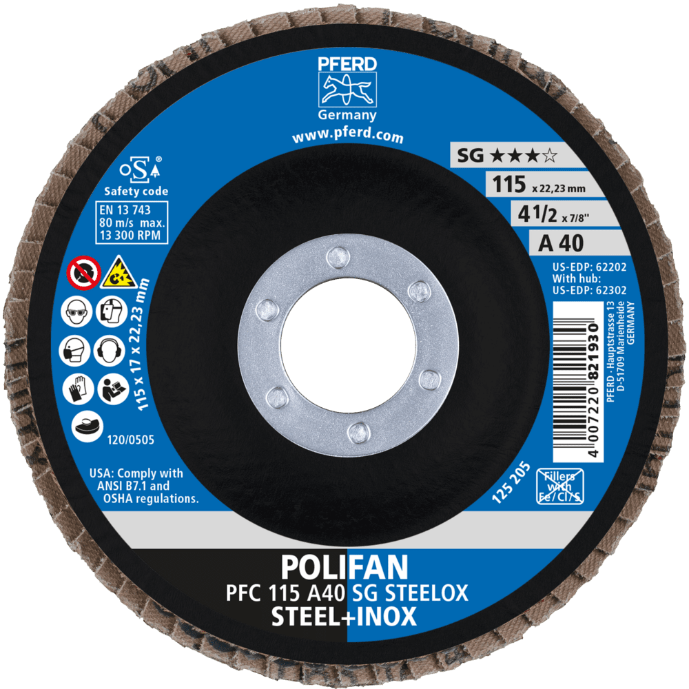 PFERD POLIFAN-Fächerscheiben PFC 115 A 40 PSF STEELOX Produktbild img2 L