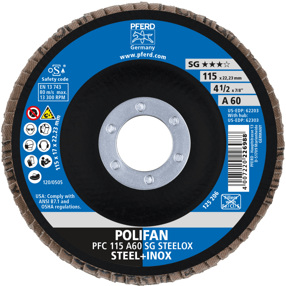 PFERD POLIFAN-Fächerscheiben PFC 115 A 60 PSF STEELOX Produktbild img2 L